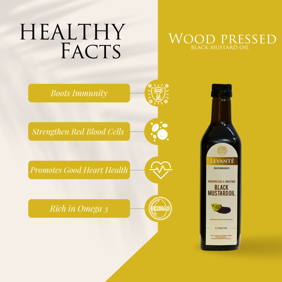 Levanté Wood Pressed Black Mustard Oil & Sweet Almond Oil Combo
