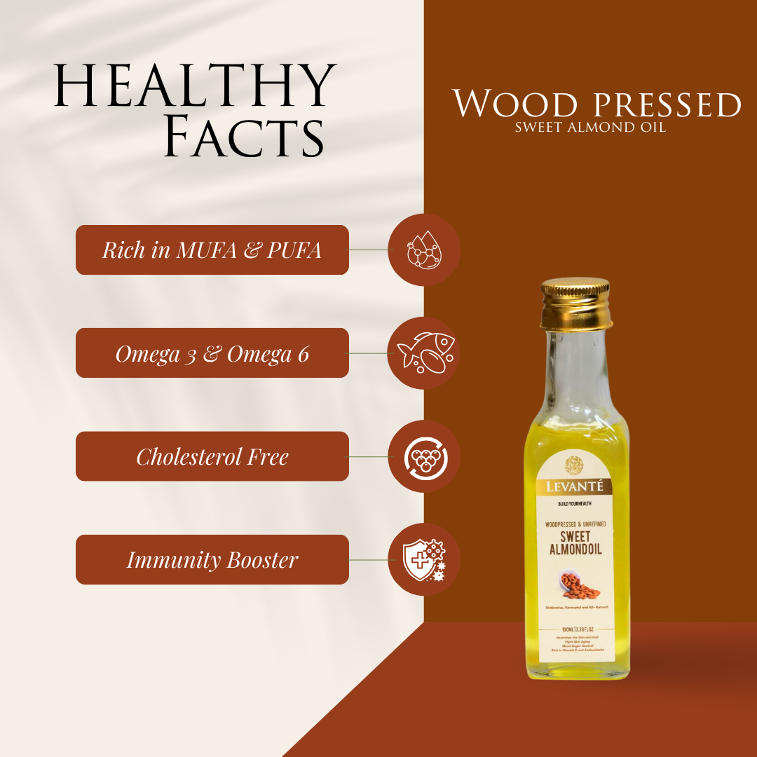 Levanté Wood Pressed Black Mustard Oil & Sweet Almond Oil Combo